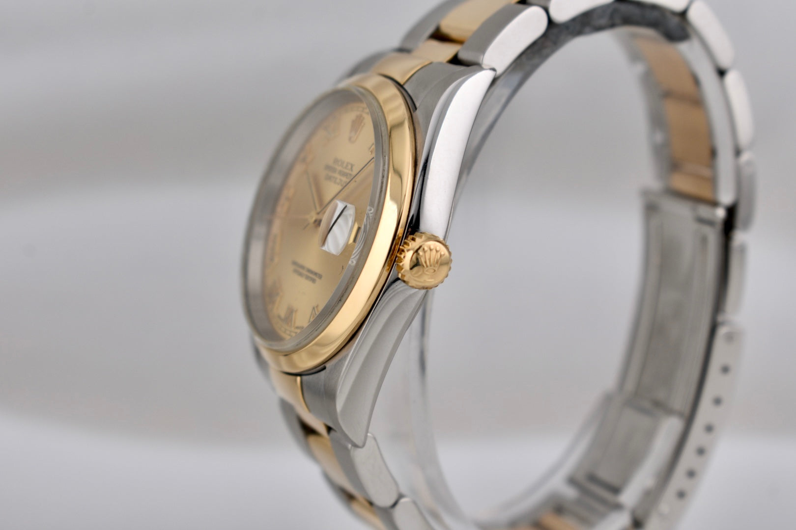 Rolex Datejust 36 Two Tone Yellow Gold Champagne Roman Dial 16203 2004