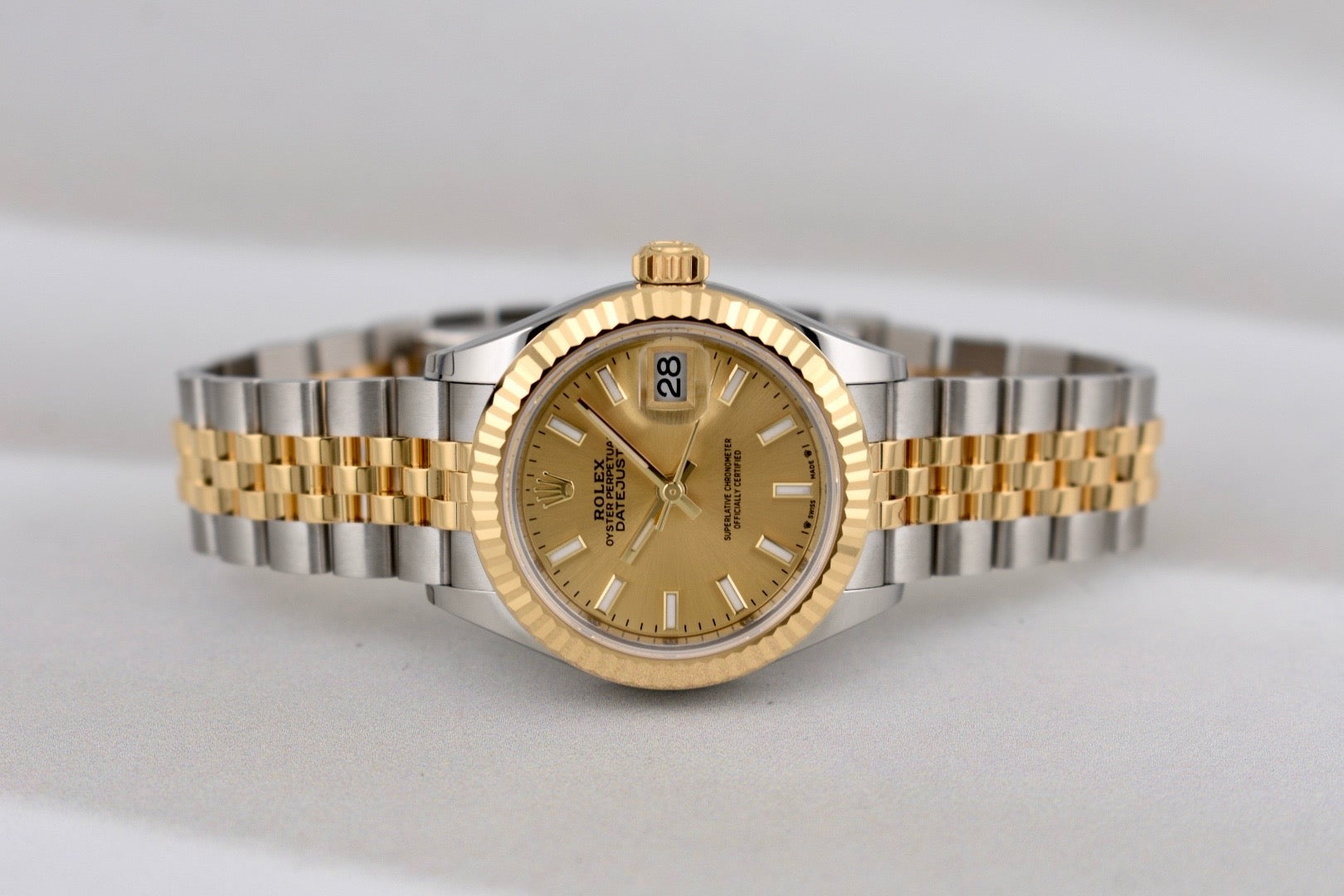 Rolex Lady Datejust 28 Two Tone Yellow Gold Champagne Dial 279173 2025