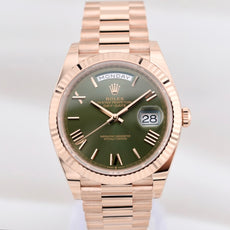 Rolex Day Date 40 Rose Gold Olive Green Dial 228235 2025