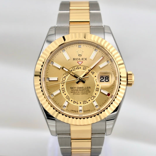 Rolex Sky Dweller Two Tone Champagne Dial Oyster Band 336933 2025