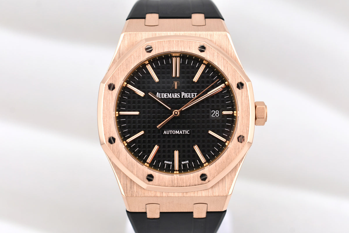 Audemars Piguet Royal Oak Rose Gold Black Dial 15400OR 2016