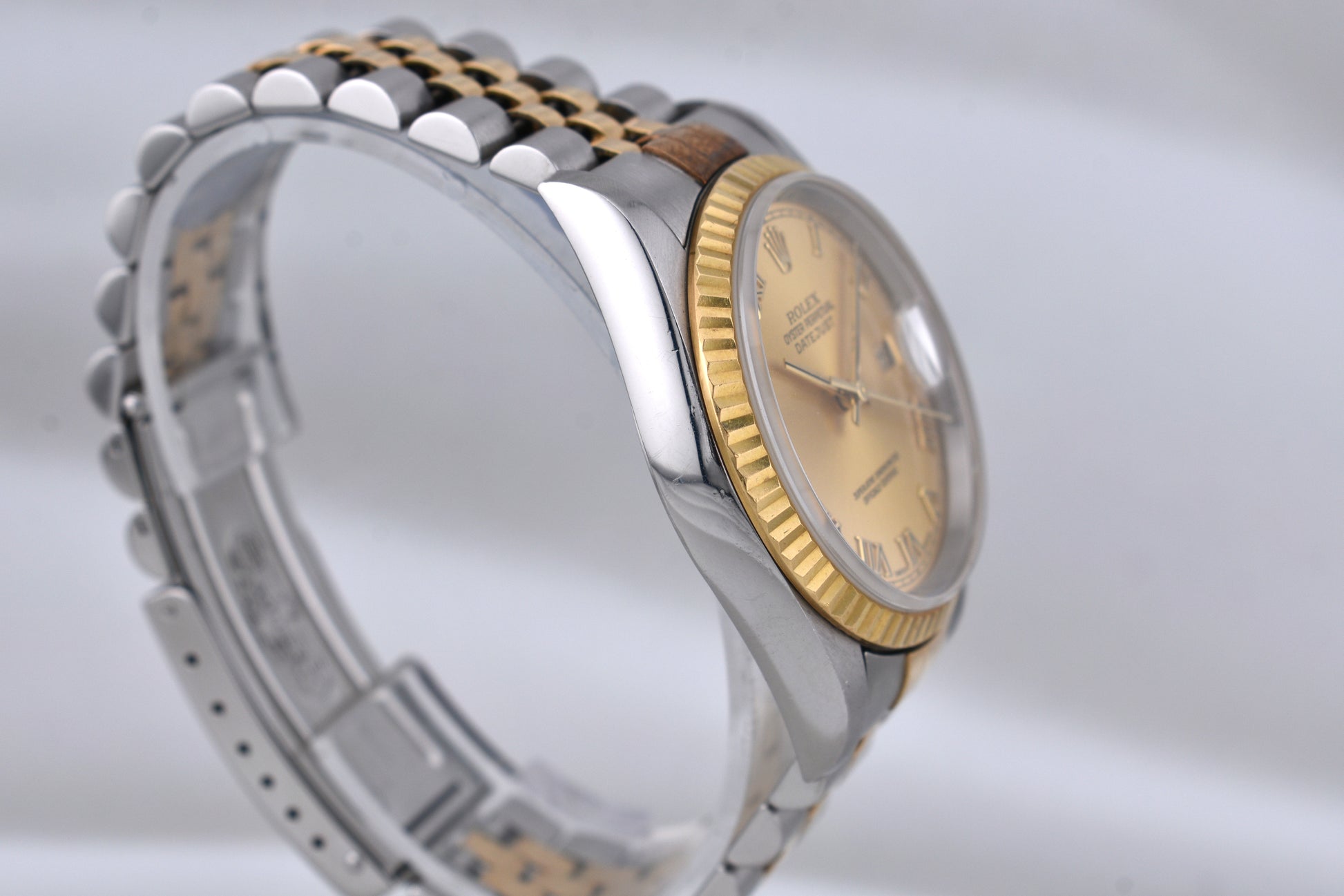 Rolex Datejust 36 Two Tone Yellow Gold Champagne Roman Numeral Dial 16233 1996