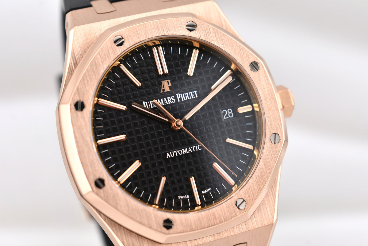 Audemars Piguet Royal Oak Rose Gold Black Dial 15400OR 2016