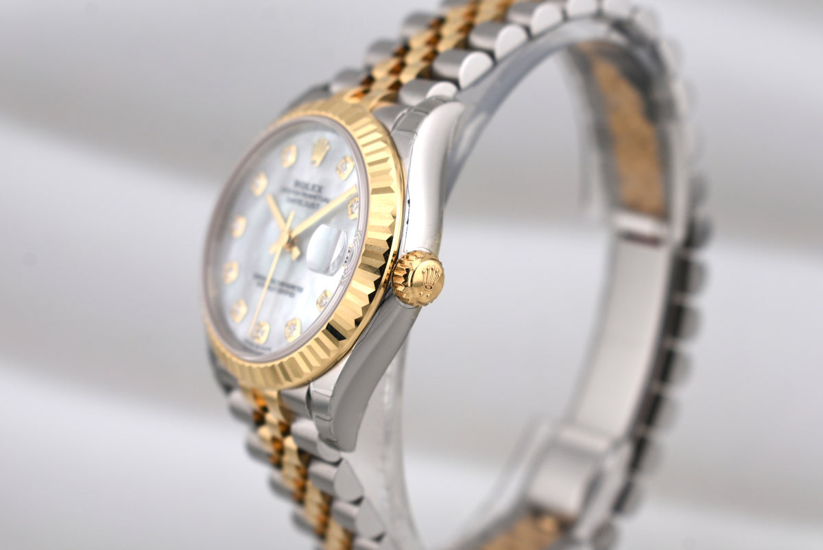 Rolex Datejust 31 Two Tone Yellow Gold Mother of Pearl Diamond Dial 278273 2026