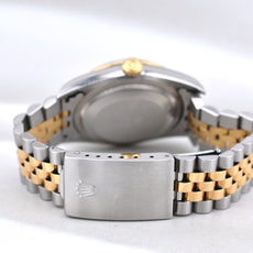 Rolex Datejust 36 Two Tone Yellow Gold Champagne Roman Numeral Dial 16233 1996