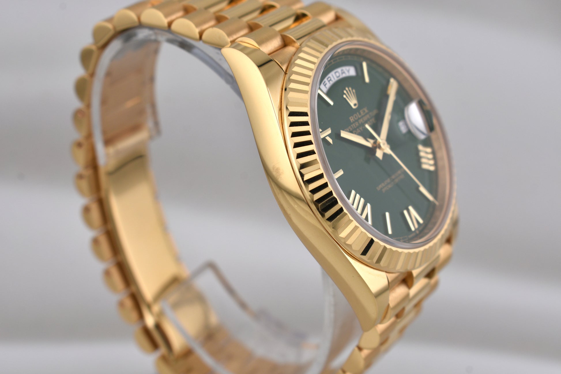 Rolex Day Date 40 'Money Green' Roman Dial Yellow Gold 228238 2025