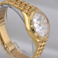 Rolex Datejust 31 Yellow Gold Mother Of Pearl Diamond Dial 278278 2022