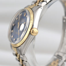 Rolex Datejust 36 Two Tone Blue Diamond Dial 16013 1986