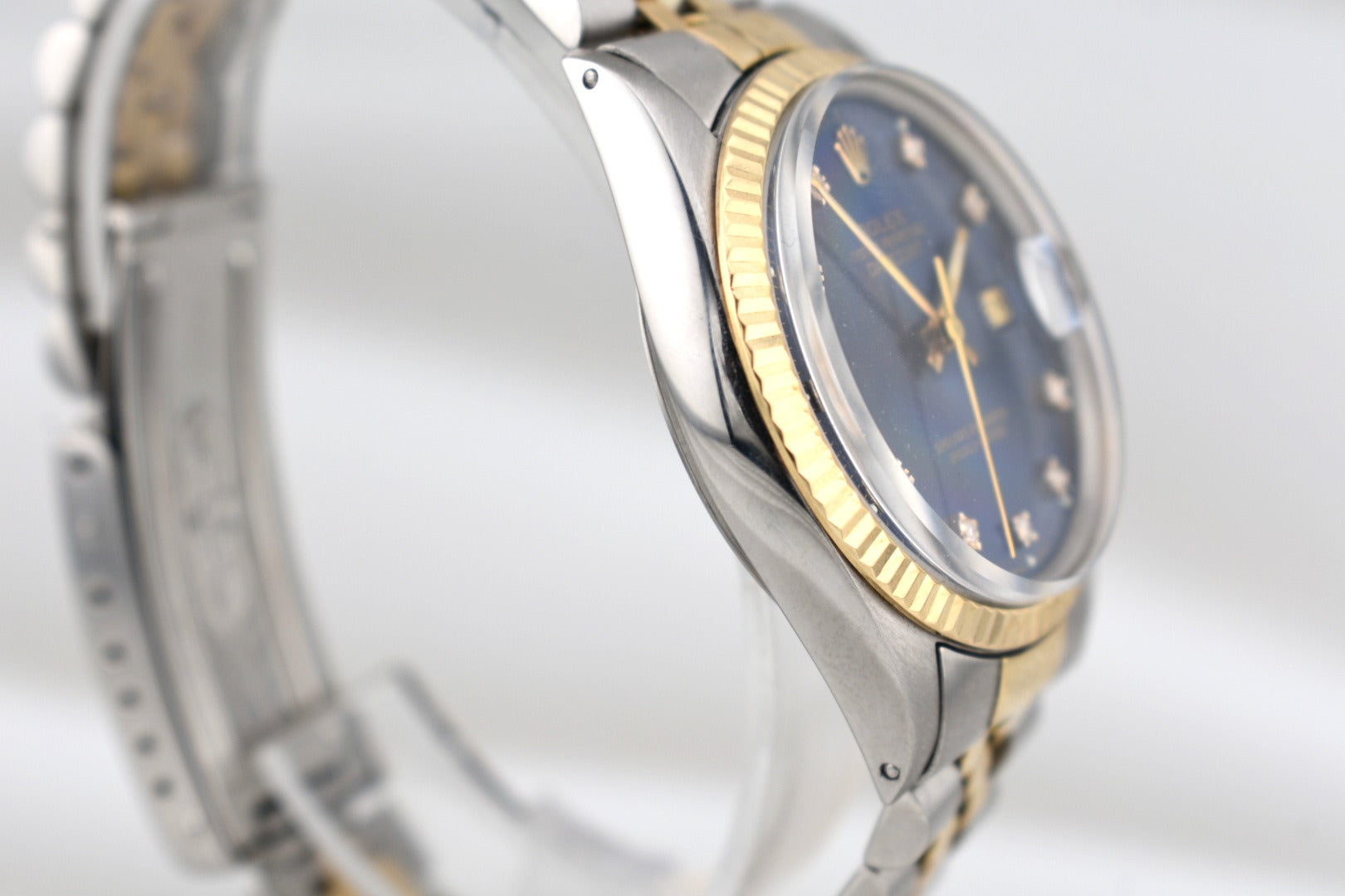 Rolex Datejust 36 Blue Diamond Dial Two Tone Yellow Gold 16233 1986