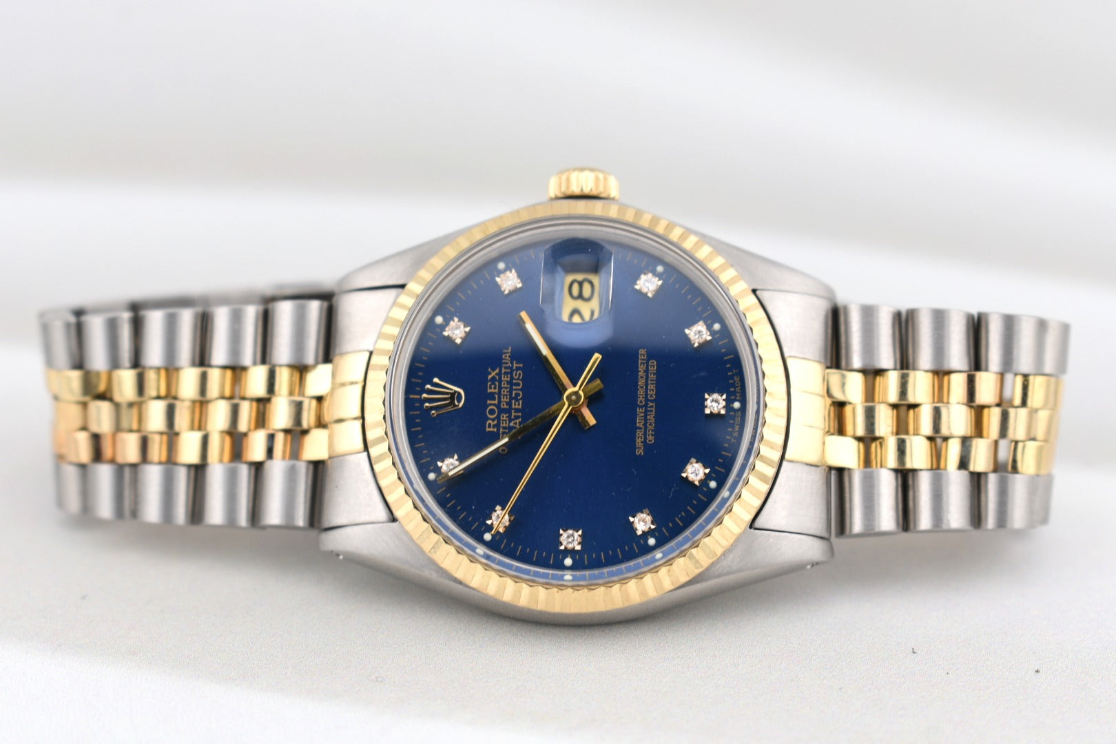 Rolex Datejust 36 Two Tone Blue Diamond Dial 16013 1986