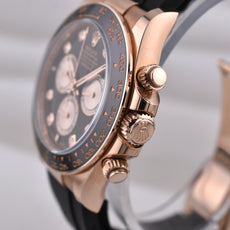 Rolex Cosmograph Daytona Everose Gold Oysterflex Black Diamond Dial 126515LN 2025