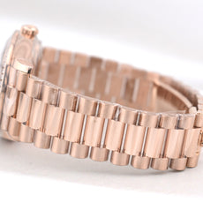 Rolex Day Date 36 Rose Gold Chocolate Baguette Diamond Dial 128345RBR 2023