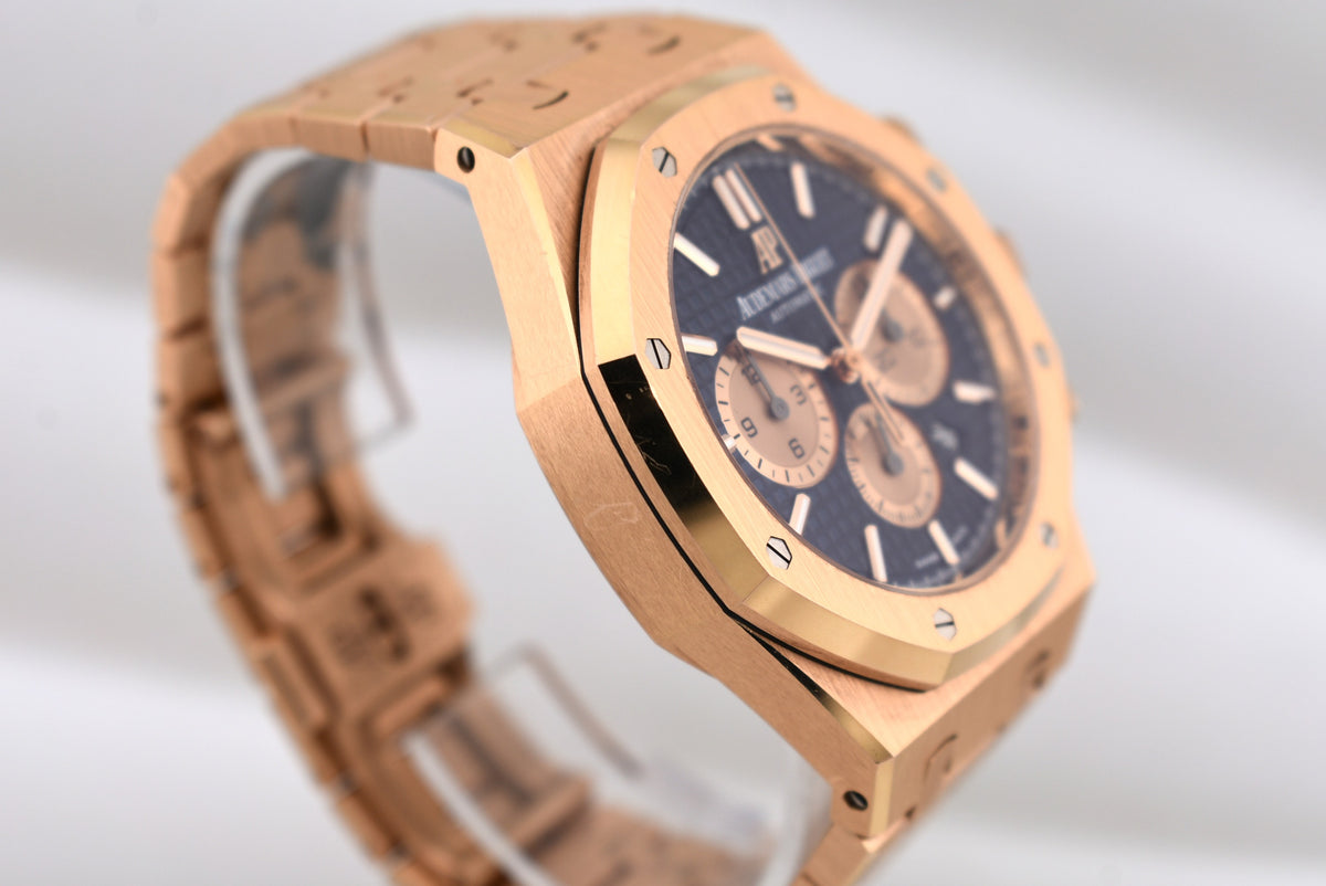 Audemars Piguet Royal Oak Chronograph Rose Gold Blue Dial 26331OR 2021