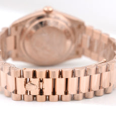 Rolex Day Date 36 Rose Gold Chocolate Baguette Diamond Dial 128345RBR 2023