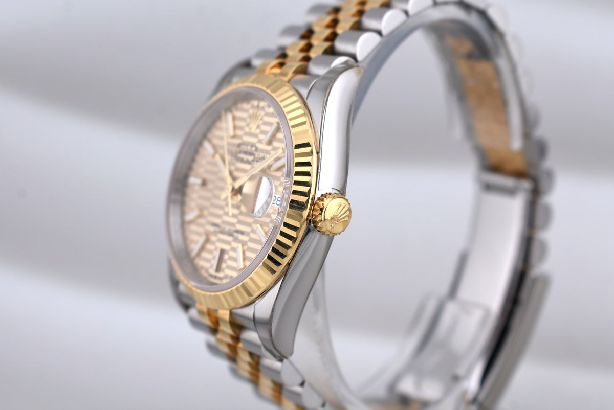 Rolex Datejust 36 Champagne Fluted Motif Dial 126233 2022