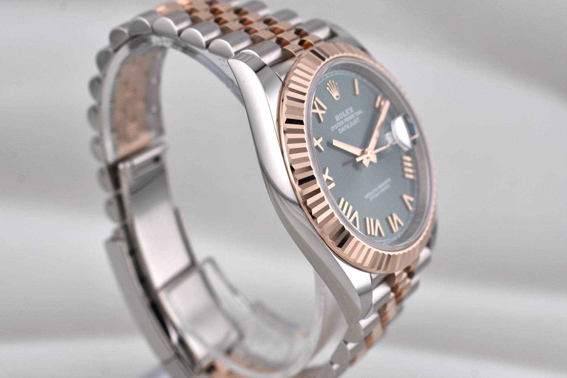 Rolex Datejust 41 Two Tone Rose Gold Green Roman Dial 126331 2026