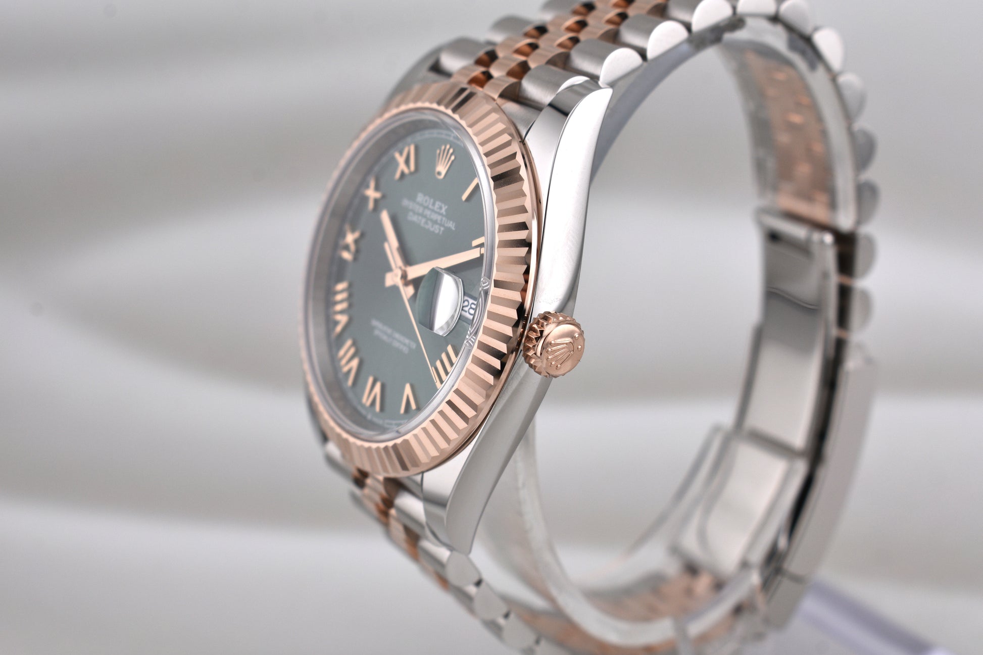 Rolex Datejust 41 Two Tone Rose Gold Green Roman Dial 126331 2026