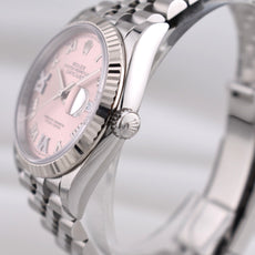 Rolex Datejust 36 Pink Roman Dial Diamond VI and IX Markers 126234 2025
