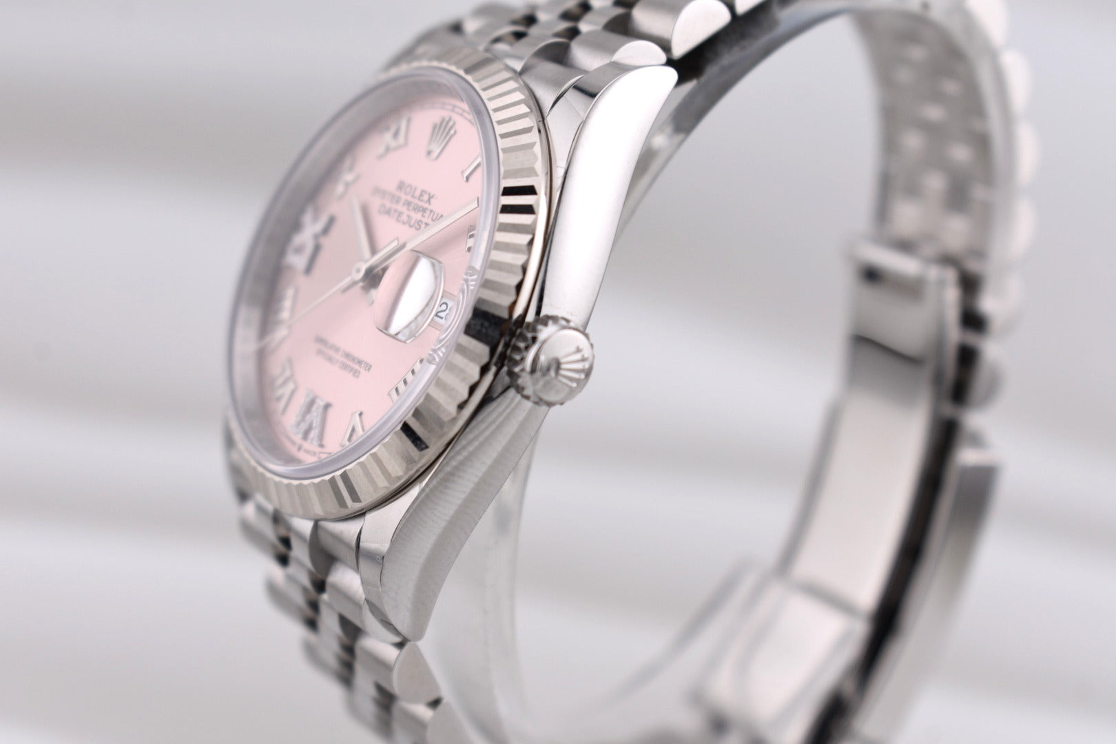 Rolex Datejust 36 Pink Roman Dial Diamond VI and IX Markers 126234 2025