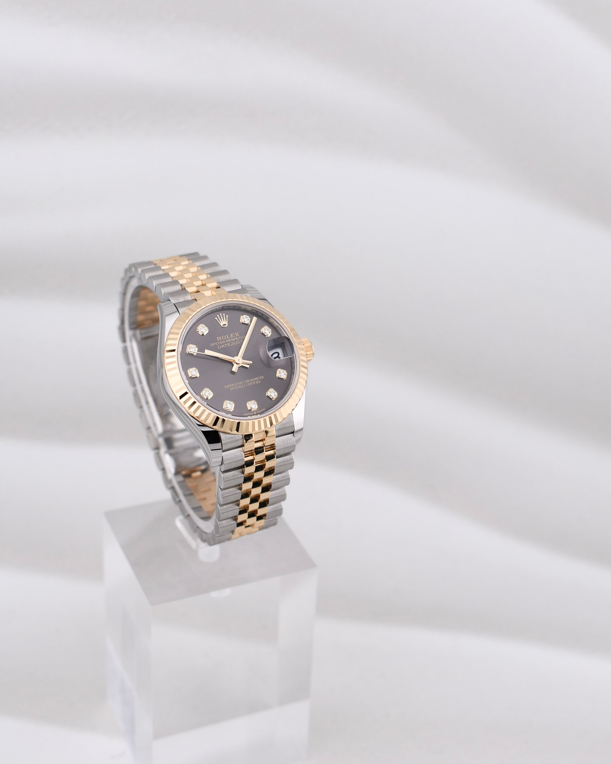 Rolex Datejust 31 Two Tone Yellow Gold Dark Grey Diamond 278273 2026