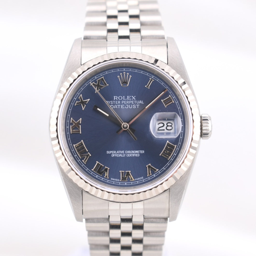 Rolex Datejust 36 Blue Roman Dial 16234 1993