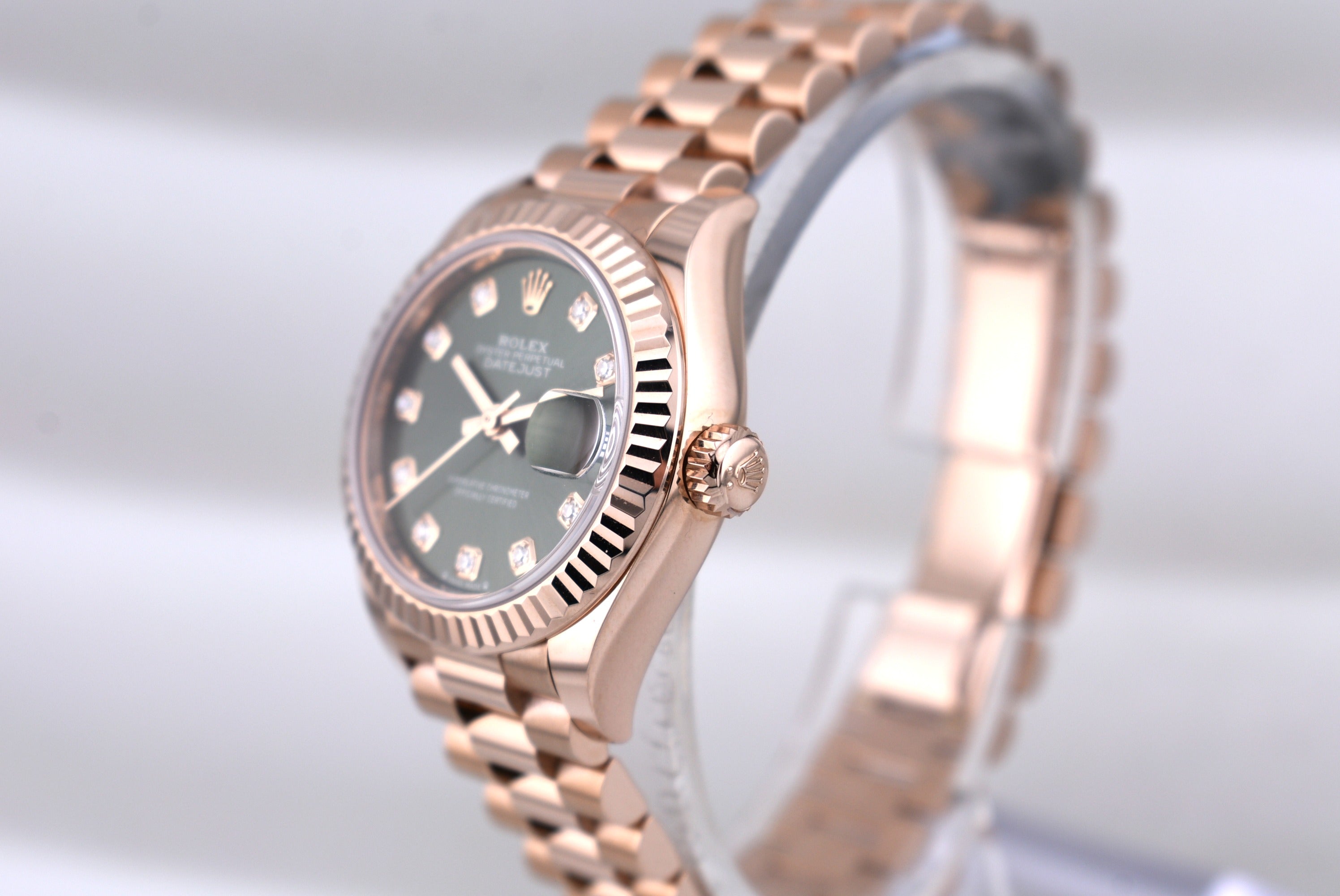 Rolex Lady Datejust Everose Gold Olive Diamond Dial 279175 2022