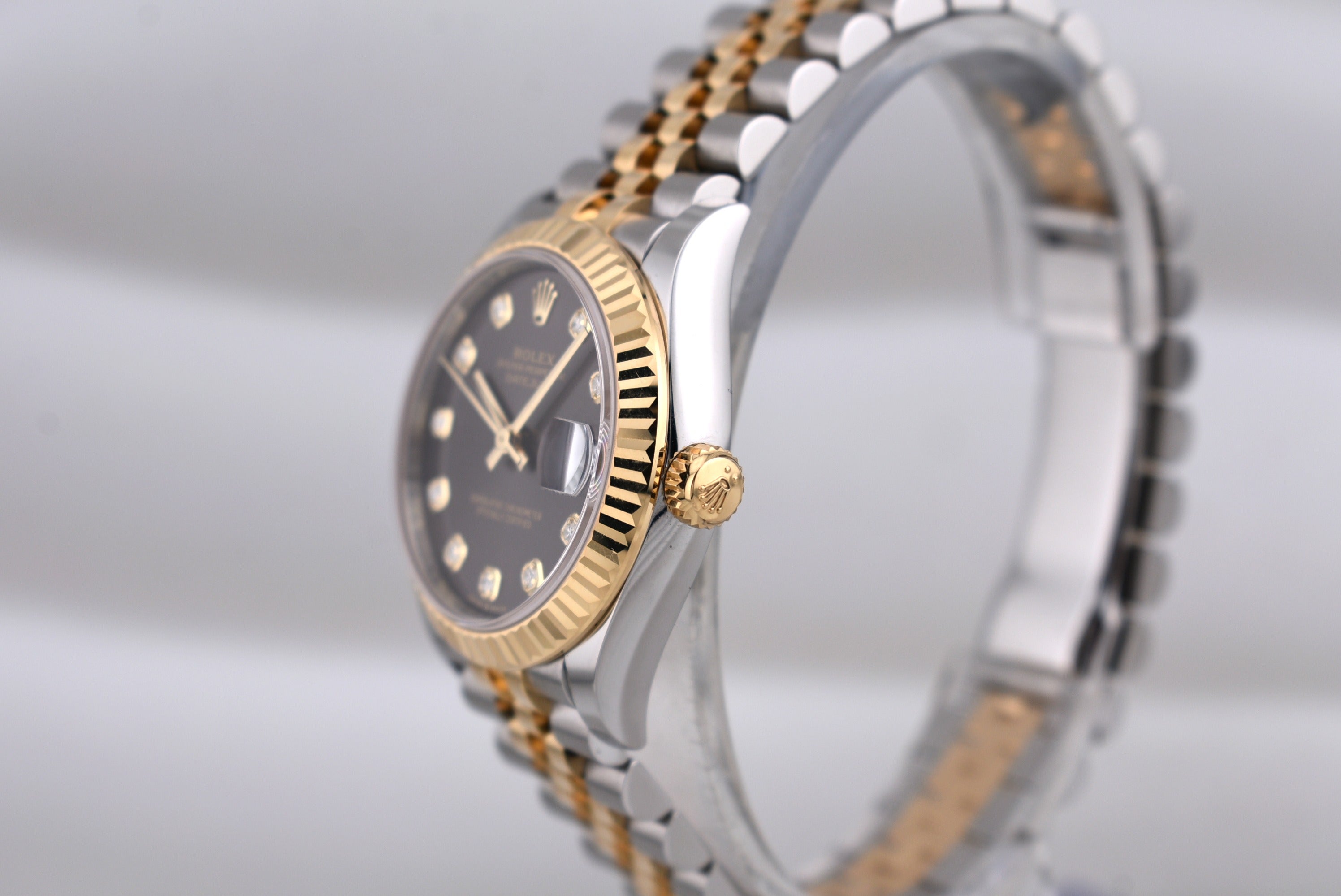 Rolex Datejust 31 Two Tone Yellow Gold Dark Grey Diamond 278273 2026