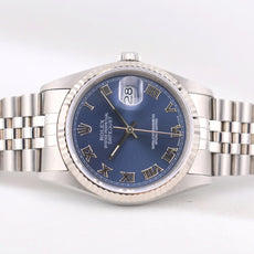 Rolex Datejust 36 Blue Roman Dial 16234 1993
