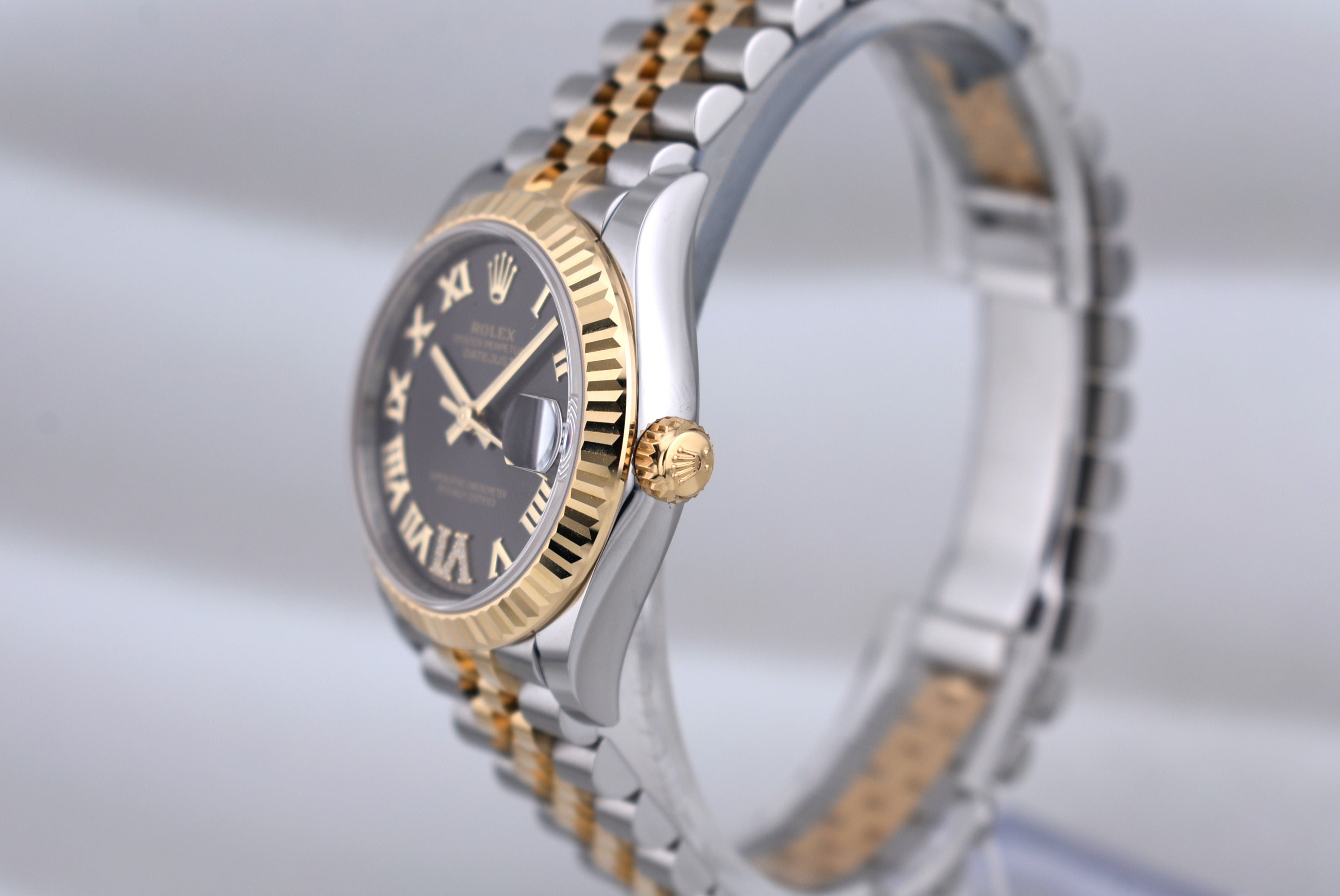 Rolex Datejust 31 Two Tone Yellow Gold Dark Grey Pave VI Dial 278273 2026