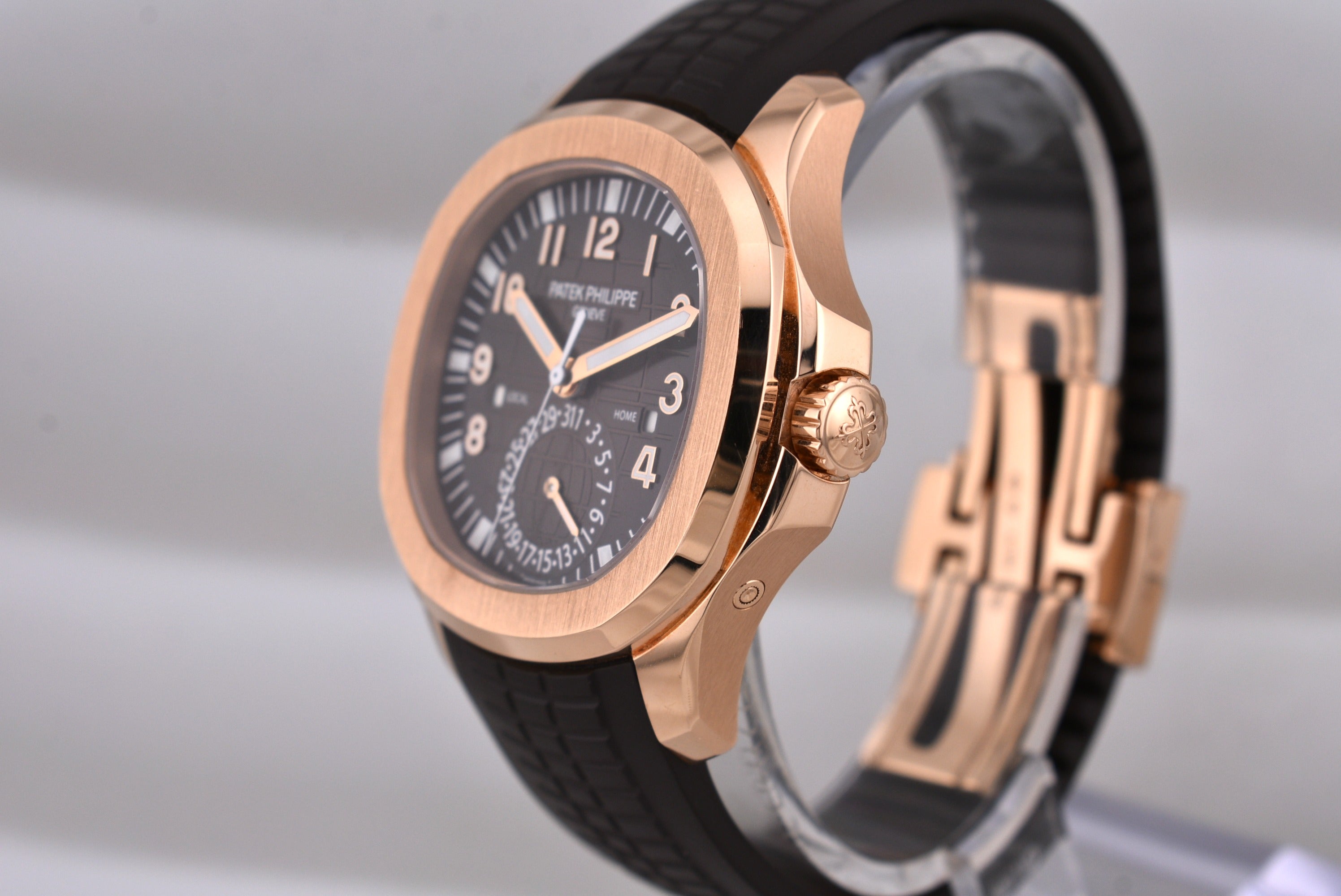 Patek Philippe Aquanaut Travel Time Rose Gold Chocolate Dial 5164R 2018