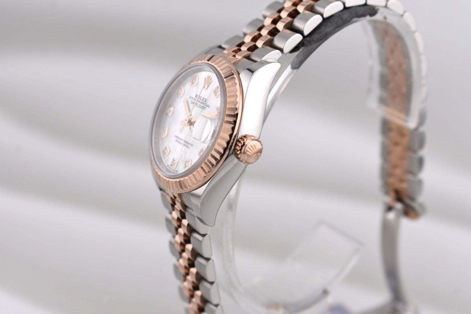 Rolex Lady Datejust 28 Two Tone Rose Gold Mother of Pearl Diamond Dial 279171 2021