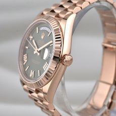 Rolex Day Date 40 Everose Gold Olive Roman Numeral Dial 228235 2026