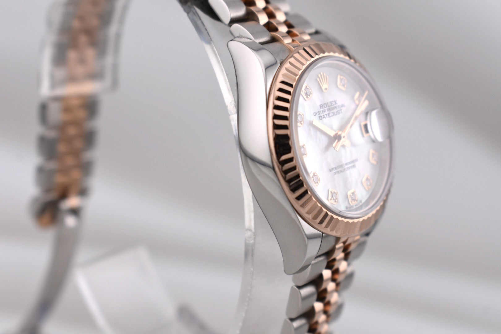 Rolex Lady Datejust 28 Two Tone Rose Gold Mother of Pearl Diamond Dial 279171 2021
