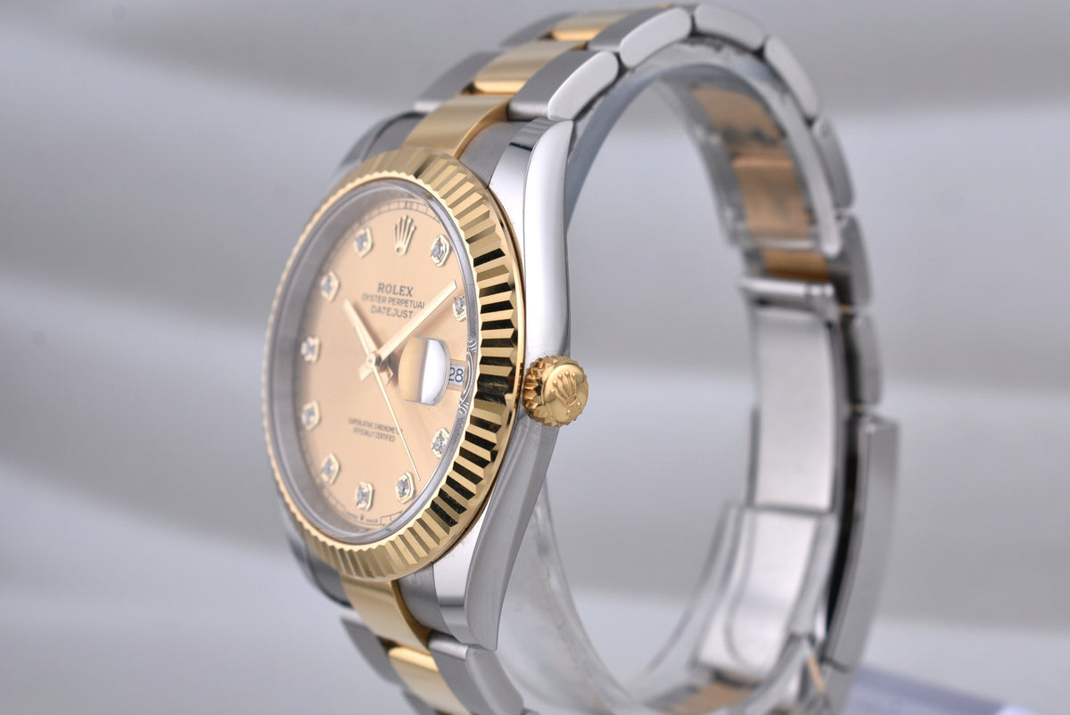 Rolex Datejust 41 Two Tone Champagne Diamond Dial Oyster Band 126333 2026