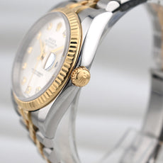 Rolex Datejust 36 Silver Diamond Dial Two Tone Yellow Gold 116233 2016