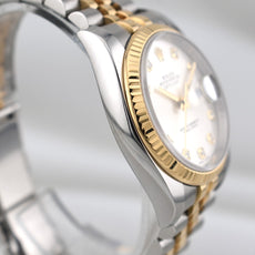 Rolex Datejust 36 Silver Diamond Dial Two Tone Yellow Gold 116233 2016
