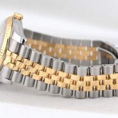 Rolex Datejust 36 Silver Diamond Dial Two Tone Yellow Gold 116233 2016