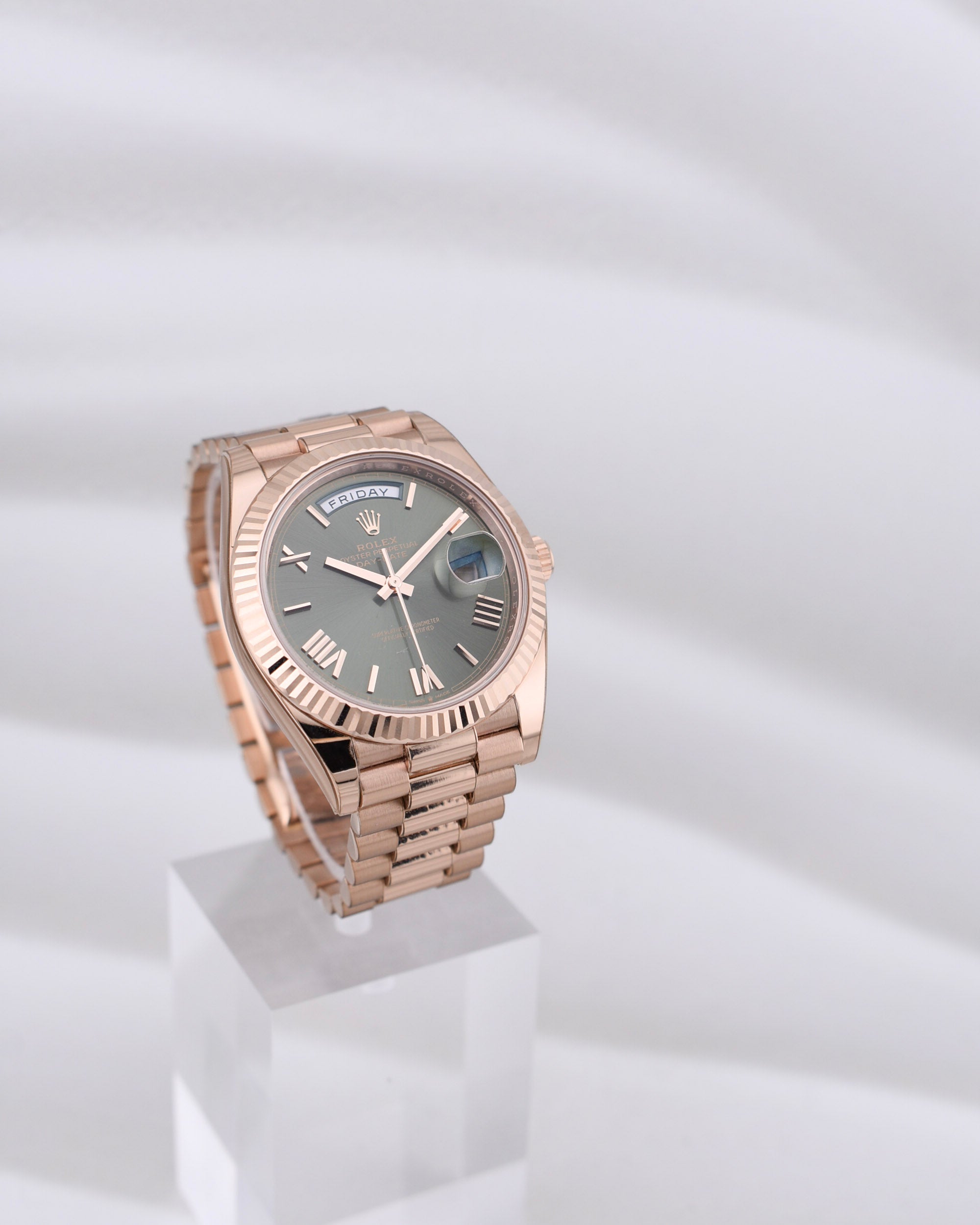 Rolex Day Date 40 Everose Gold Olive Dial 228235 2024