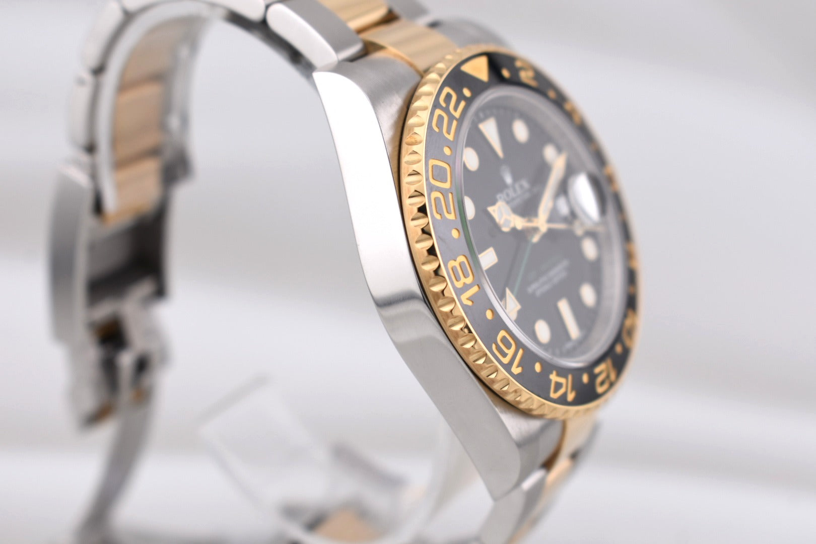 Rolex GMT Master II Two Tone Yellow Gold Green Arrow 116713LN 2012