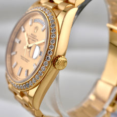 Rolex Day Date 40 Yellow Gold Champagne Baguette Diamond Dial 228348RBR 2024
