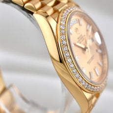 Rolex Day Date 40 Yellow Gold Champagne Baguette Diamond Dial 228348RBR 2024