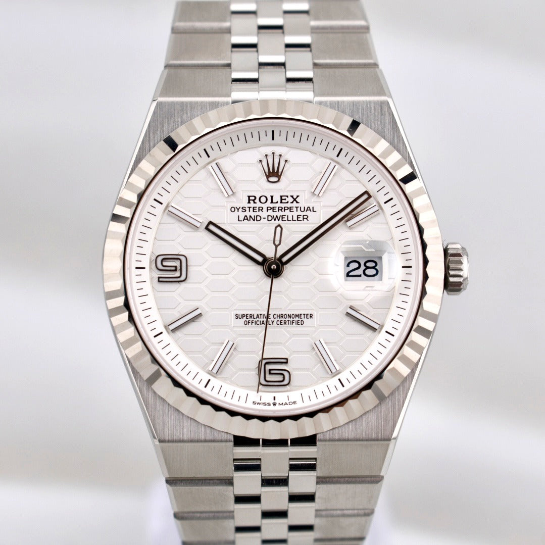 Rolex Land Dweller 40 White Honeycomb Dial 127334 2025