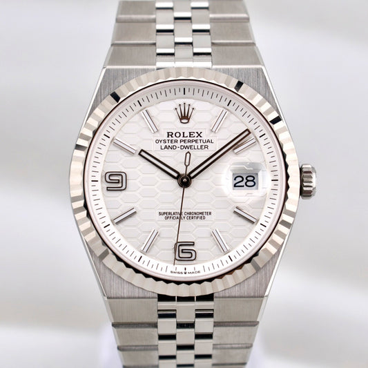 Rolex Land Dweller 40 White Honeycomb Dial 127334 2025