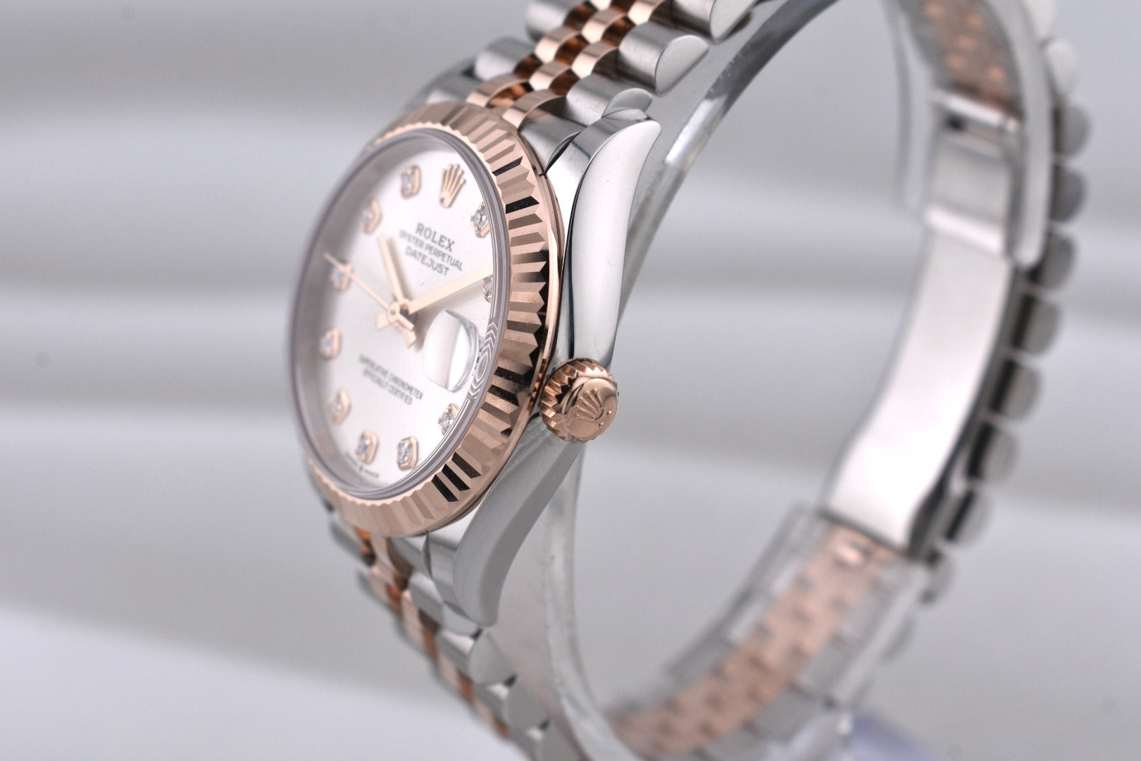 Rolex Datejust 31 Two Tone Rose Gold Silver Diamond Dial 278271 2026