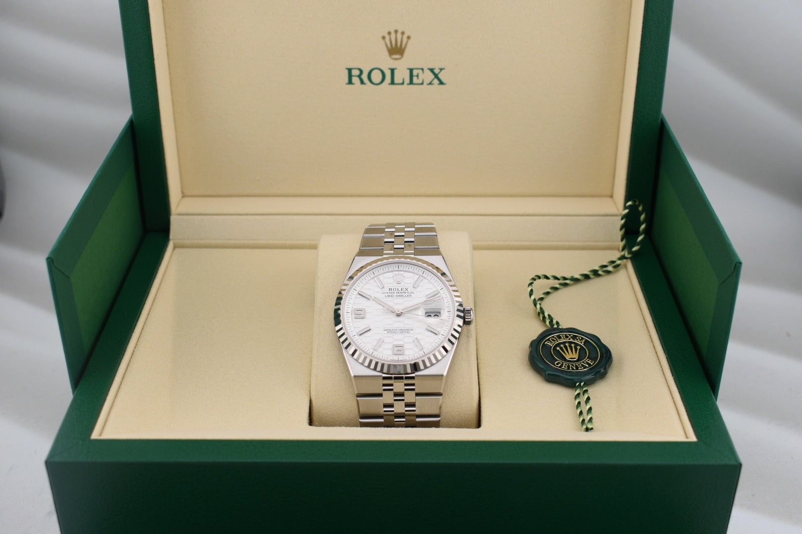 Rolex Land Dweller 40 White Honeycomb Dial 127334 2025