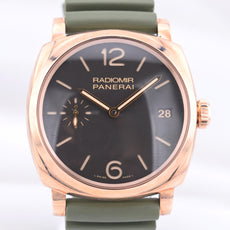Panerai Radiomir 1940 Rose Gold on Green Rubber PAM00515 2017