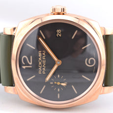 Panerai Radiomir 1940 Rose Gold on Green Rubber PAM00515 2017