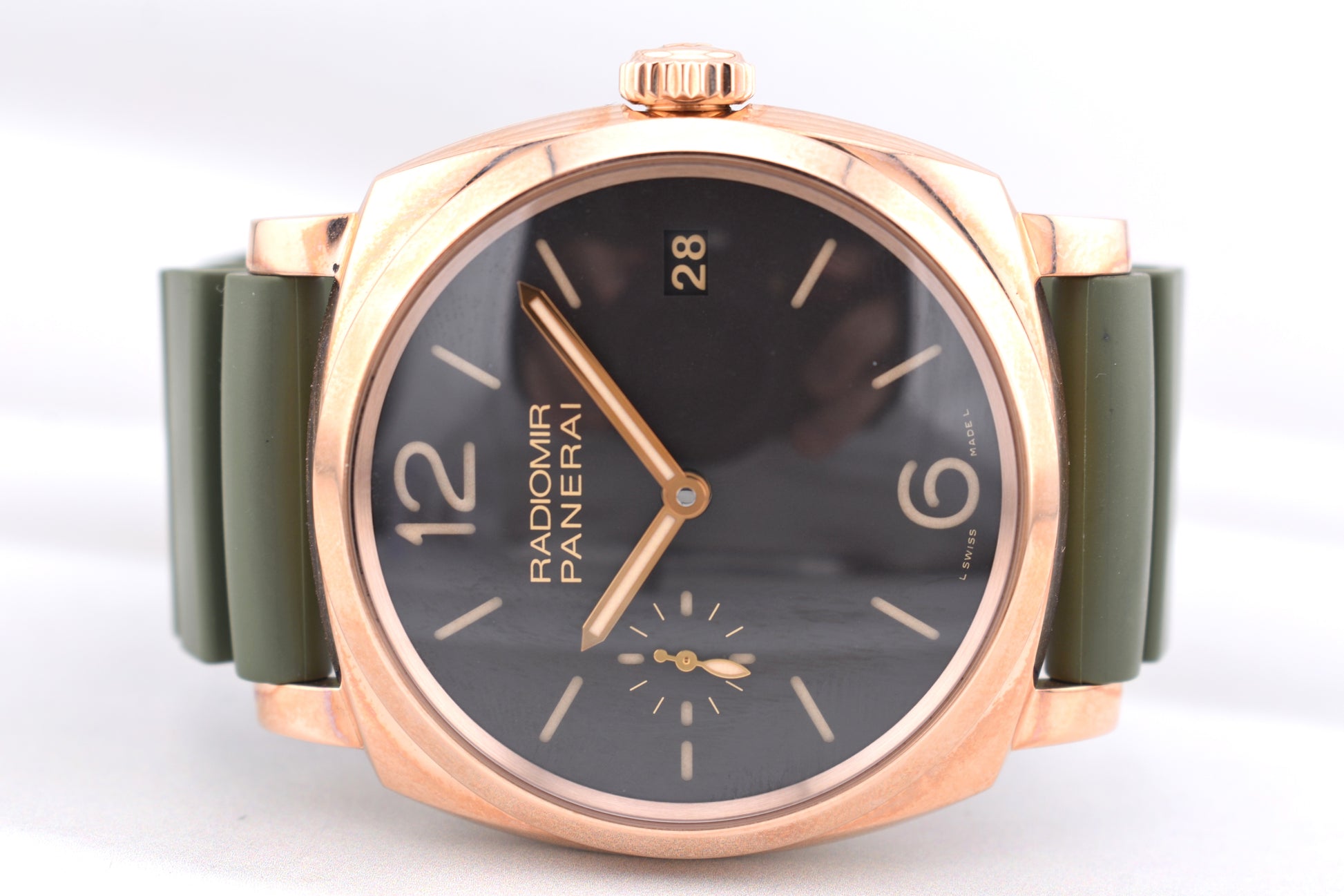 Panerai Radiomir 1940 Rose Gold on Green Rubber PAM00515 2017