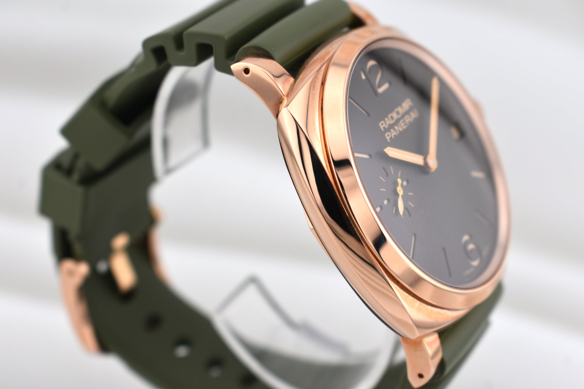 Panerai Radiomir 1940 Rose Gold on Green Rubber PAM00515 2017