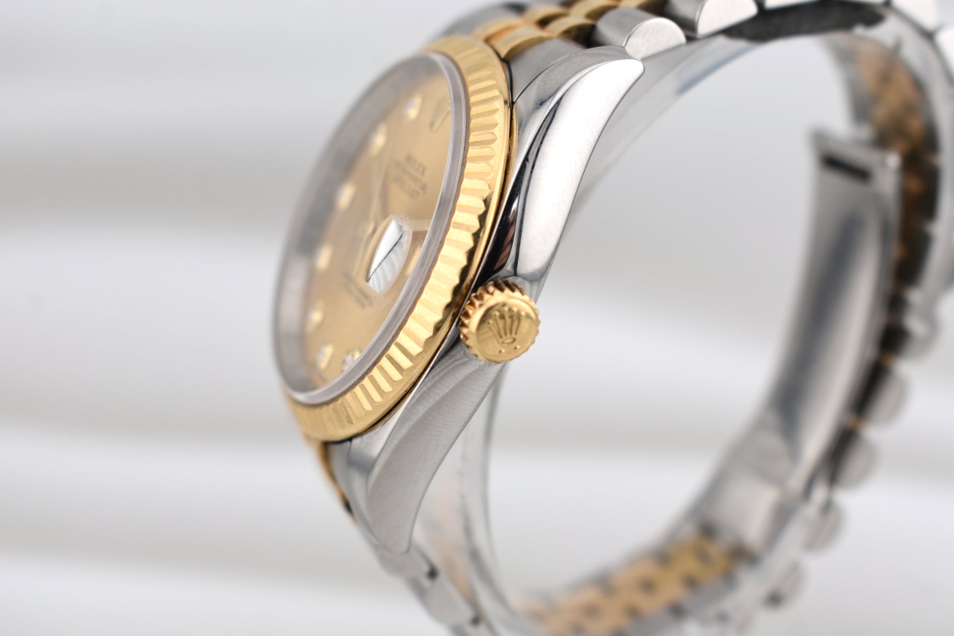 Rolex Datejust 36 Two Tone Champagne Diamond Dial Super Jubilee 116233 2013